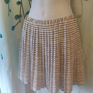 Banana Republic - White Pleated Striped Knee-Length Skirt - Size Small